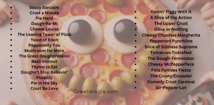 popular funny pizza names